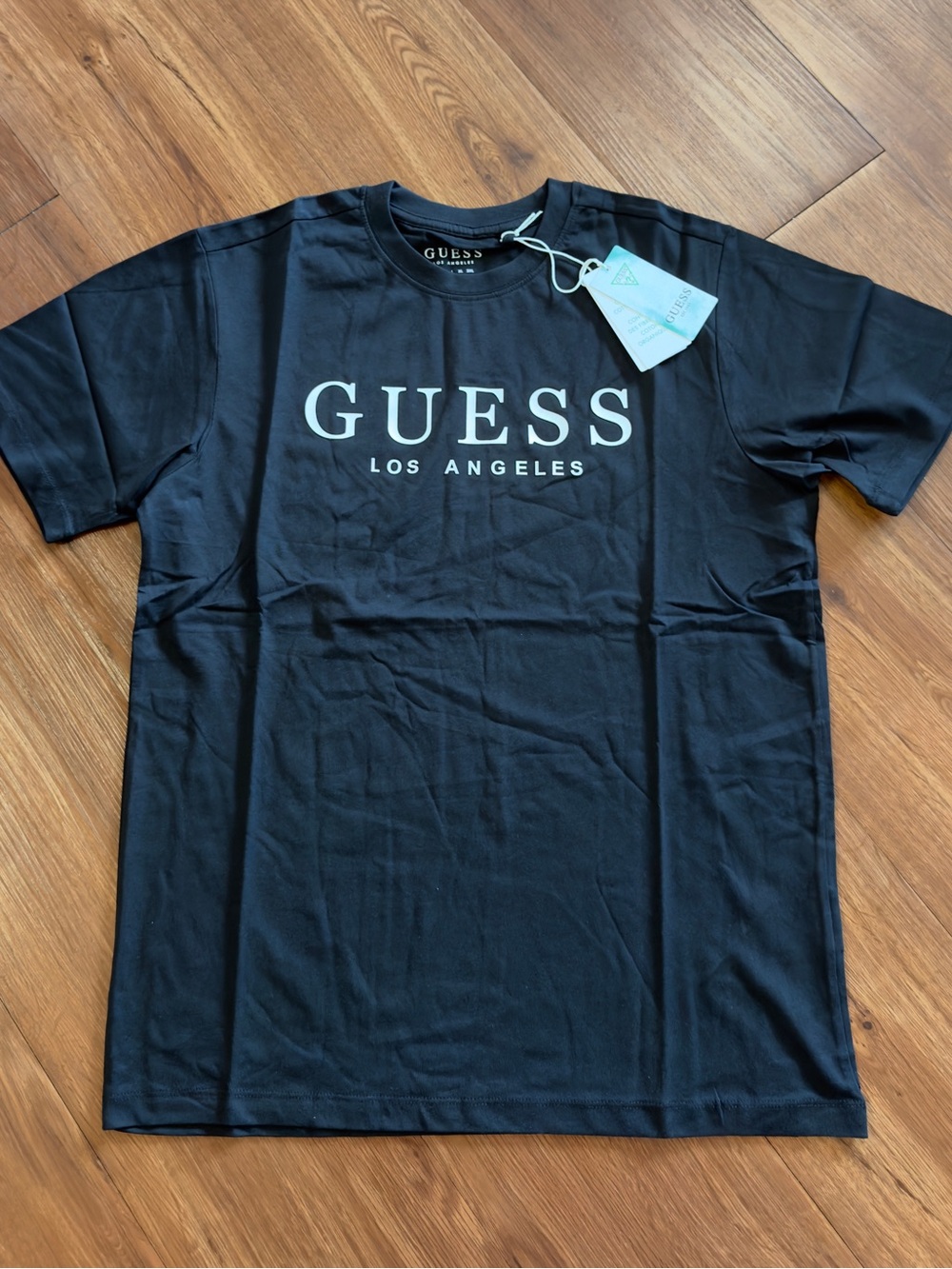 GUESS Men's Black Logo Crewneck T-Shirt